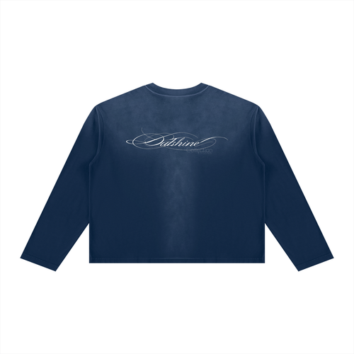 Blue Sacred Radiance Faded Boxy Long Sleeve